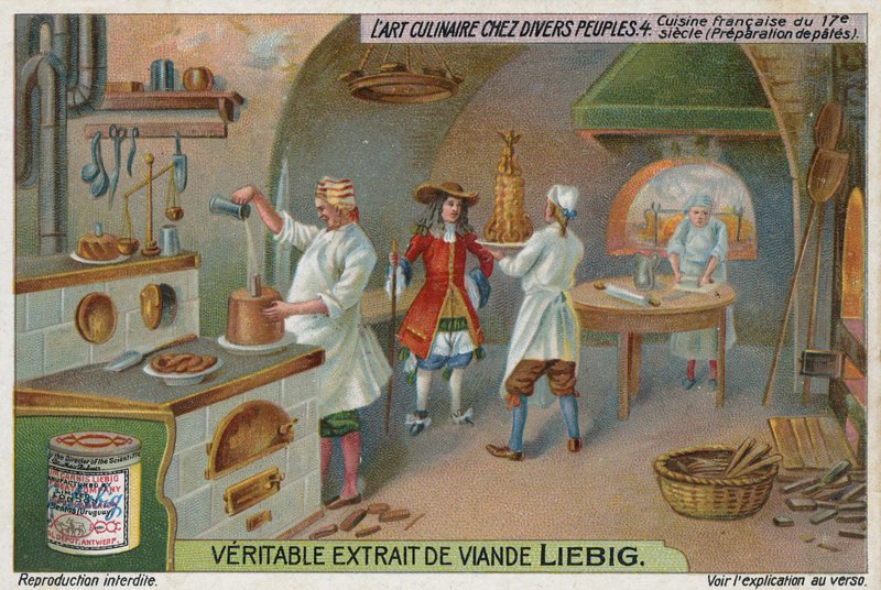 Préparation de pâtés dans une cuisine française, XVIIe siècle - European School