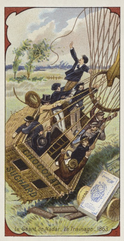 Ballon géant de Nadar traînant son panier au sol, 1863 - European School