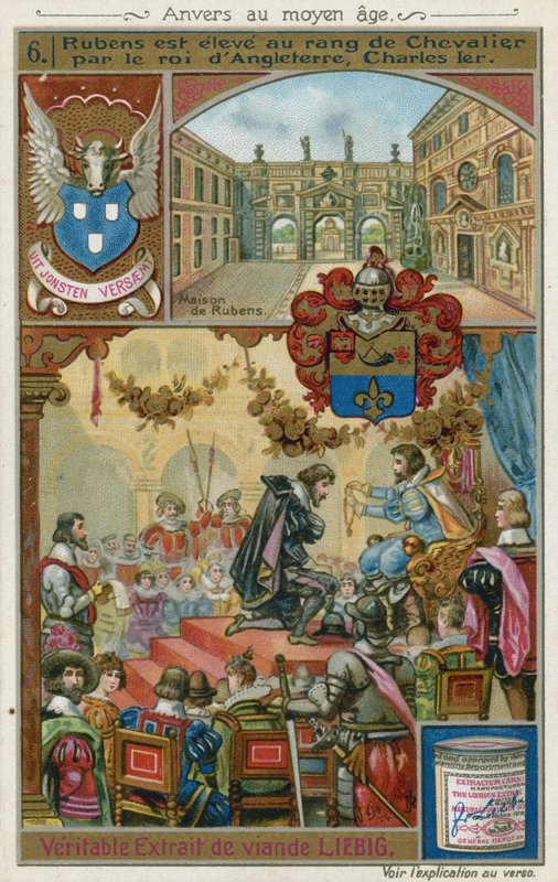 Pierre Paul Rubens recevant un titre de chevalier du roi Charles Ier d