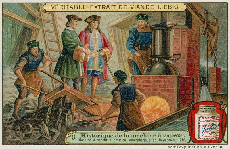 La machine à vapeur atmosphérique de Thomas Newcomen, 1712 - European School