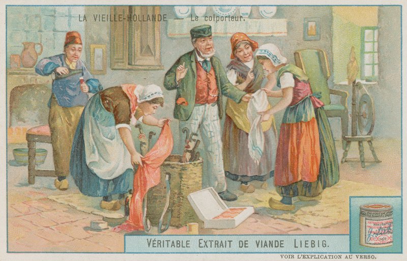 Un colporteur vendant ses marchandises dans la vieille Hollande - European School