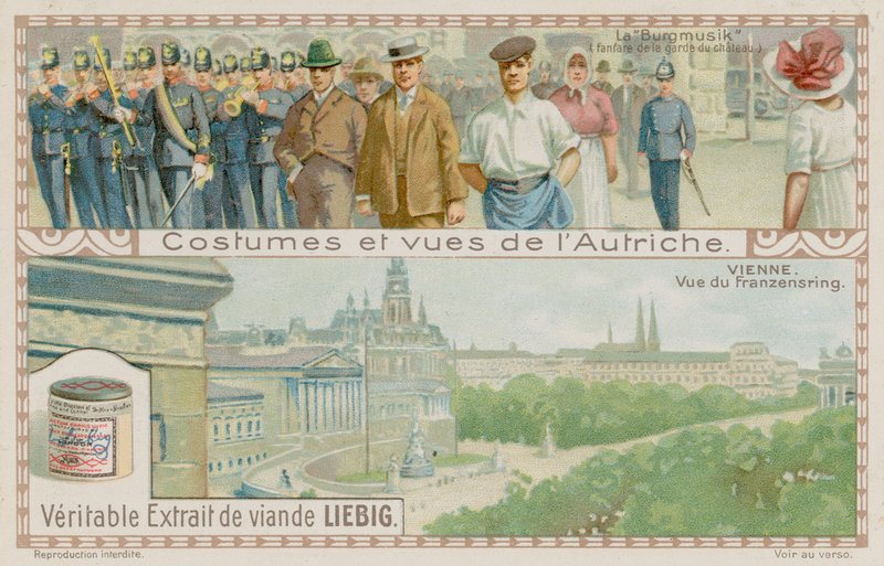 Une fanfare militaire et vue du Franzensring à Vienne - European School