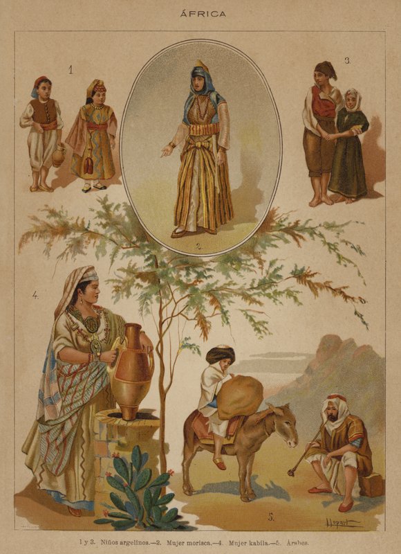 Afrique (lithographie en couleur) - European School