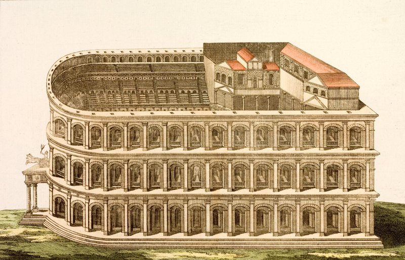 Théâtre romain antique de Marcellus, construit à la fin du Ier siècle av. J.-C. - European School