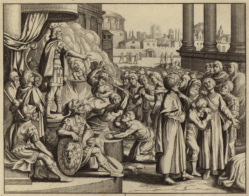 Antiochus et le martyre de la femme aux sept fils (gravure) - European School
