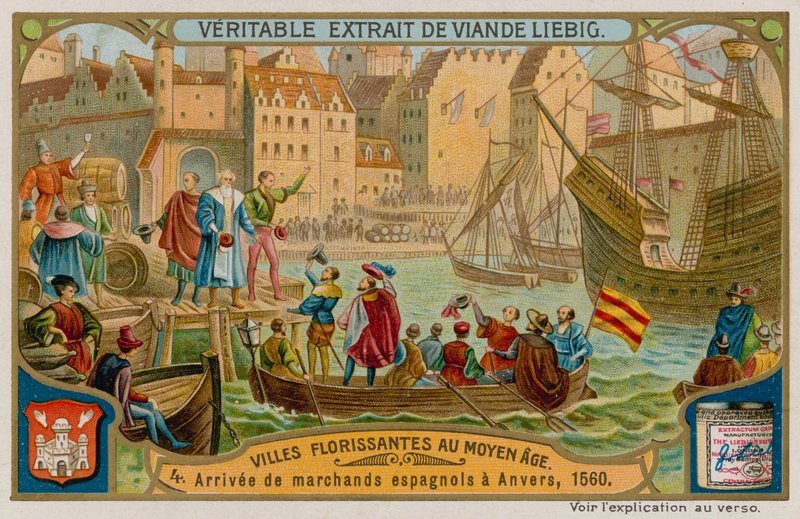 Arrivée des marchands espagnols à Anvers en 1560 - European School