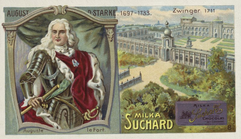 Auguste II le Fort, roi de Pologne, et le palais du Zwinger, Dresde - European School