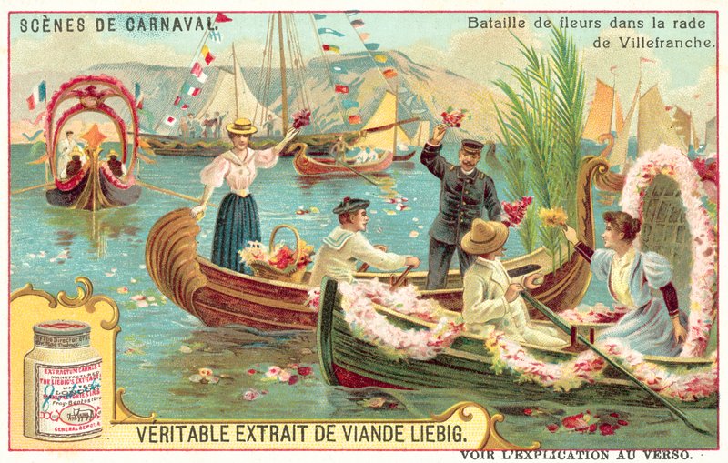 Bataille de fleurs dans le port de Villefranche, France - European School