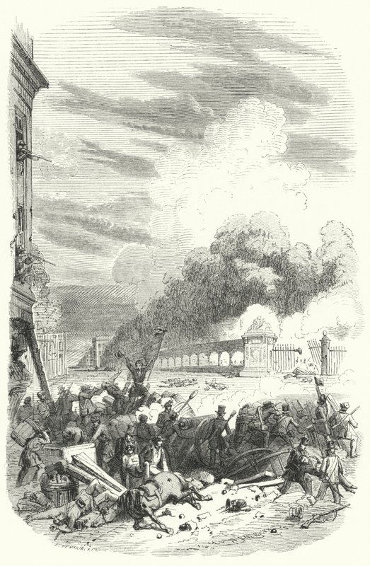Révoltés belges à une barricade face au Parc de Bruxelles, Révolution belge - European School
