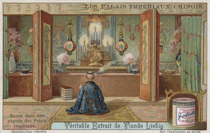 Moine bouddhiste dans une pagode d