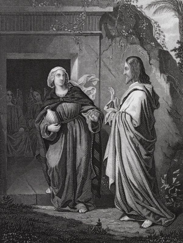 Christ apparaissant à Marie, Saint Jean, Ch 20, v 14 (gravure) - European School