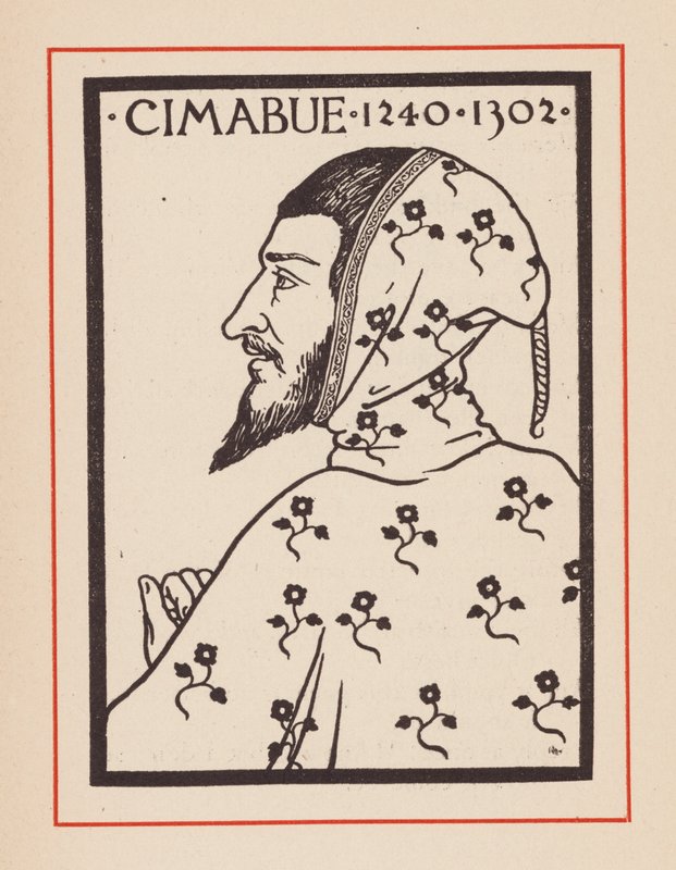 Cimabue, artiste médiéval italien (lithographie) - European School