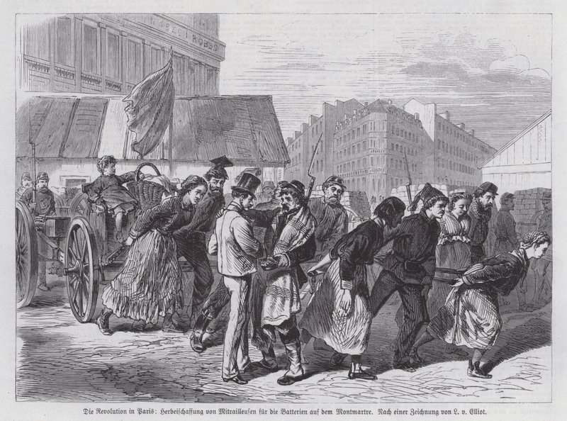 Communards se procurant des armes pour les batteries de Montmartre, Commune de Paris - European School
