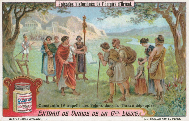 Constantin IV, carte de Liebig, début du 20e siècle (chromo) - European School
