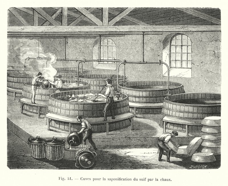 Cuves pour la saponification du suif par la chaux - European School