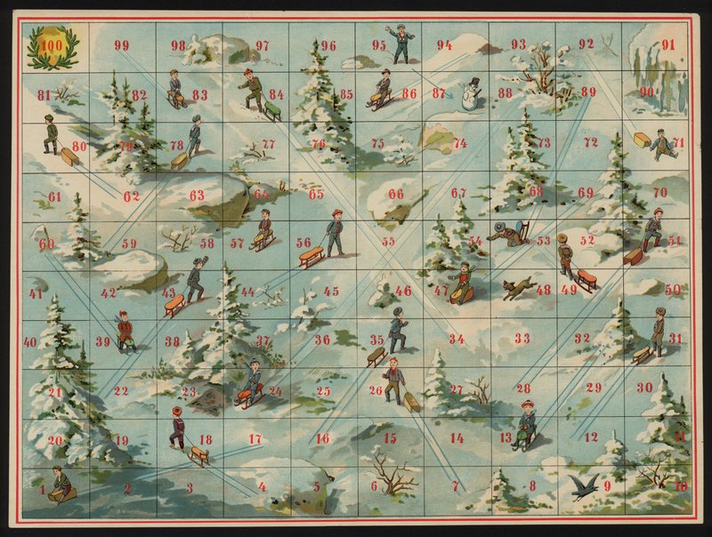 Dans la montagne (lithographie en couleur) - European School