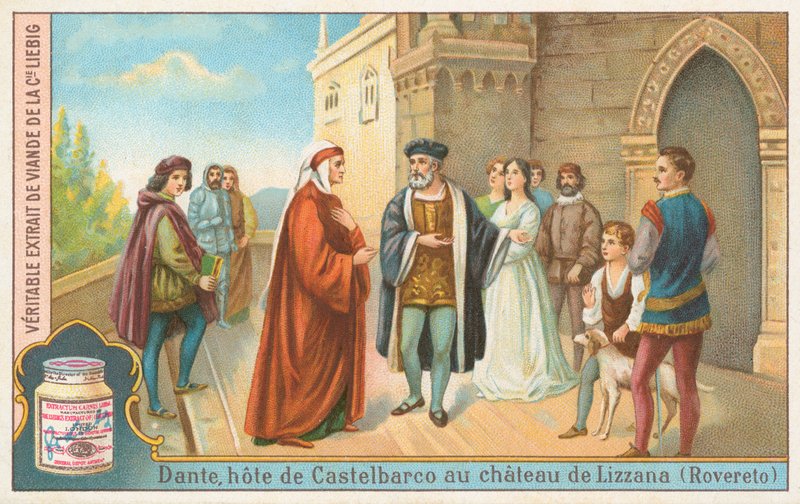 Dante, carte de Liebig, début du 20e siècle (chromo) - European School