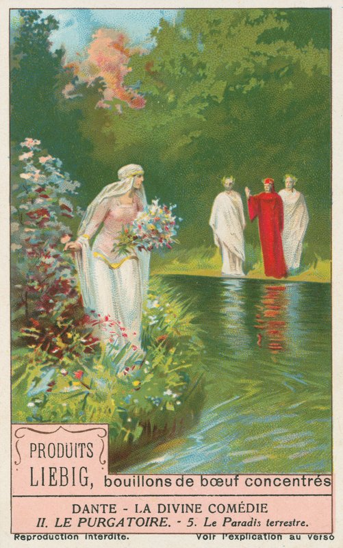 Dante, La Divine Comédie, carte Liebig, début du 20e siècle (chromo) - European School