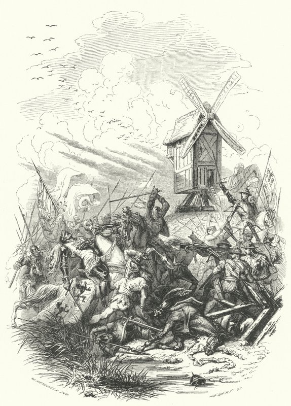 Mort de Jean de Bohême à la bataille de Crécy, 1346 - European School