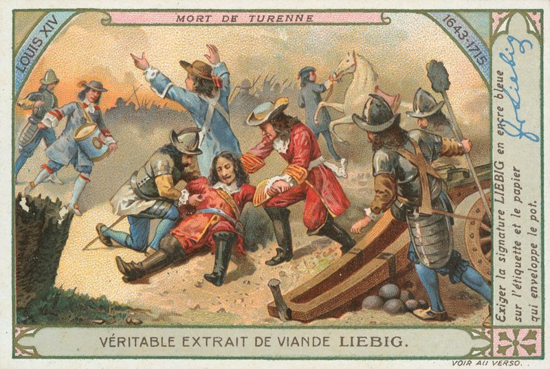 Mort de Turenne, carte de Liebig, début du 20e siècle (chromo) - European School