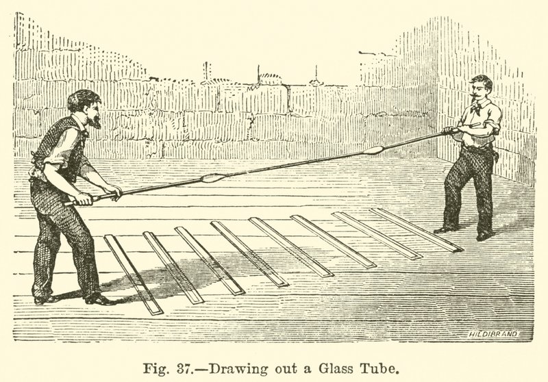 Tirer un tube en verre (gravure) - European School