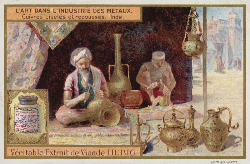 Cuivre gravé et ciselé, Inde - European School