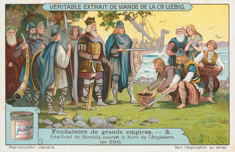 Ethelfried de Bernicia, carte de Liebig, début du 20e siècle (chromo) - European School