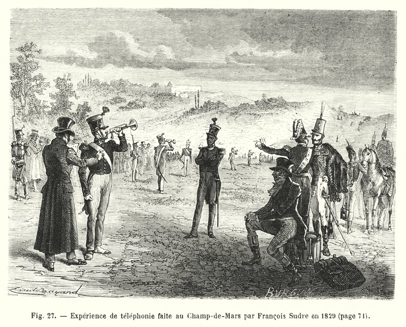 Expérience de téléphonie faite au Champ-de-Mars par François Sudre en 1829 - European School