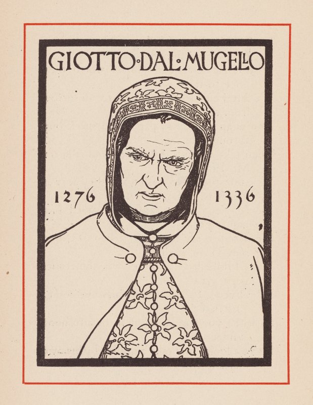Giotto, artiste italien du Moyen Âge (lithographie) - European School