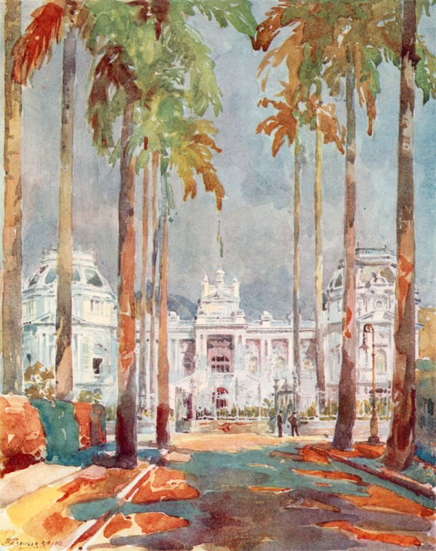Palais de Guanabara, Résidence du Président Maréchal Hermes da Fonseca (lithographie couleur) - European School