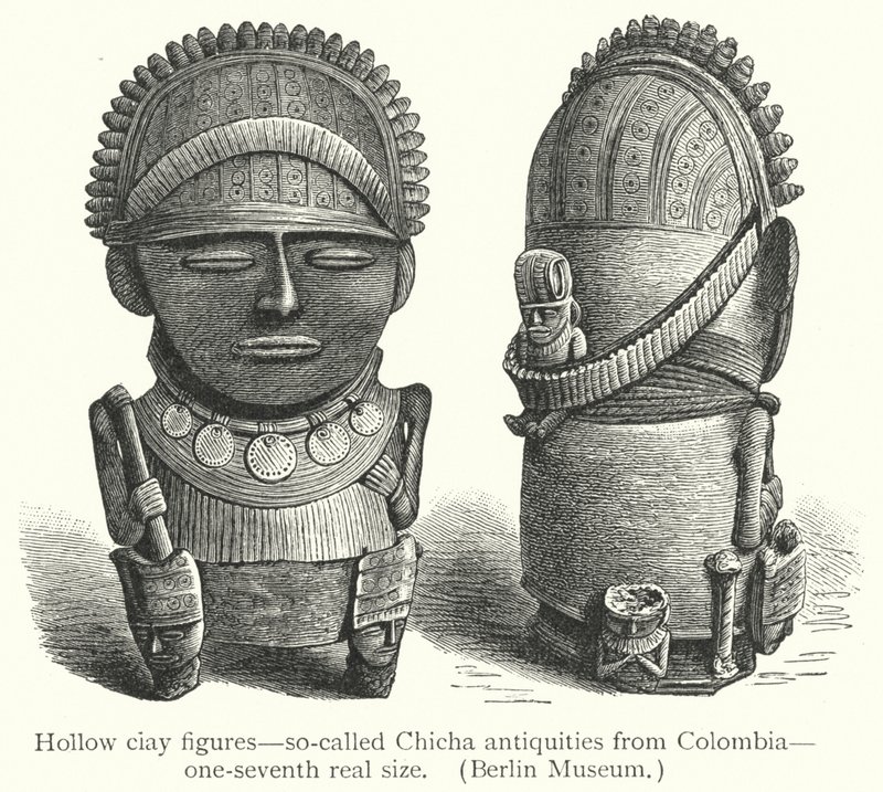Figurines creuses en argile, dites antiquités Chicha de Colombie - European School