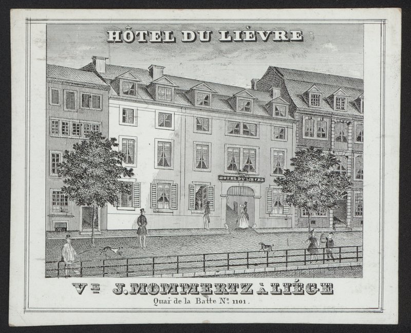Hôtel du Lièvre, J Mommertz, Liège (gravure) - European School