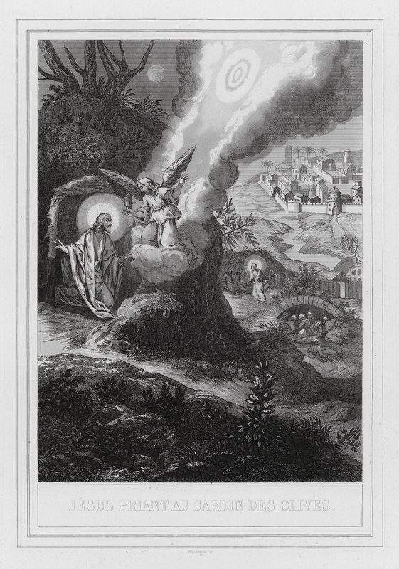 Jésus priant au Jardin des Oliviers (gravure) - European School