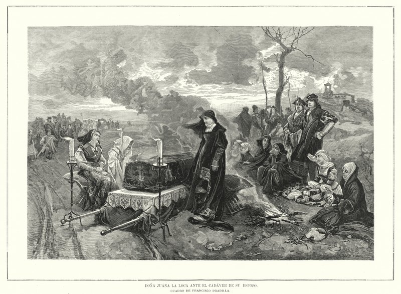 Jeanne de Castille devant le cercueil de son mari, Philippe le Beau, duc de Bourgogne - European School