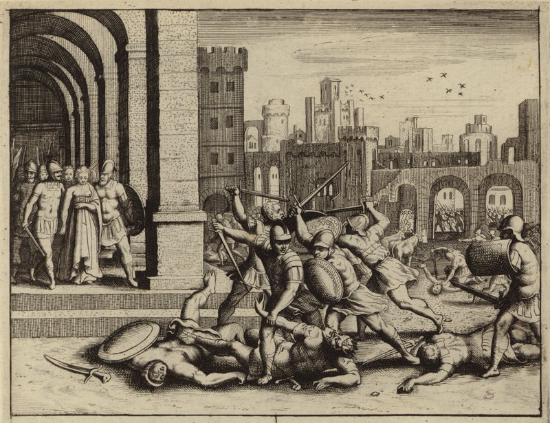 Meurtre de Hamor et Sichem par Siméon et Lévi en vengeance du viol de leur sœur Dina - European School