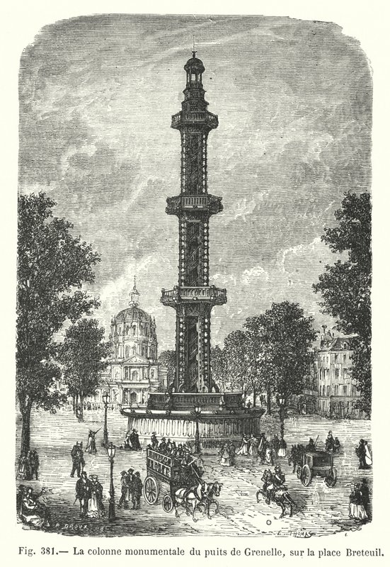 La colonne monumentale du puits de Grenelle, sur la place Breteuil - European School