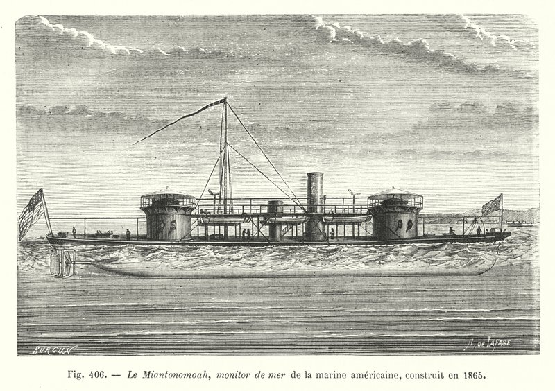 Le Miantonomoah, monitor de mer de la marine américaine, construit en 1865 - European School