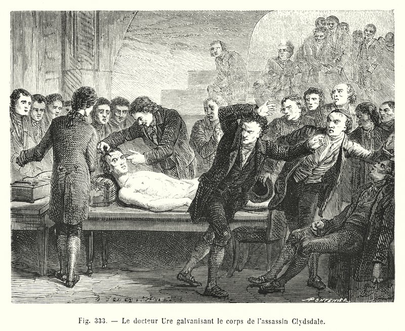 Le docteur Ure galvanisant le corps de l