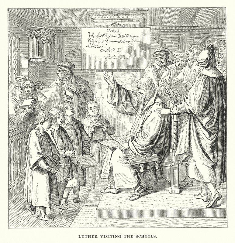 Luther visitant les écoles (gravure) - European School