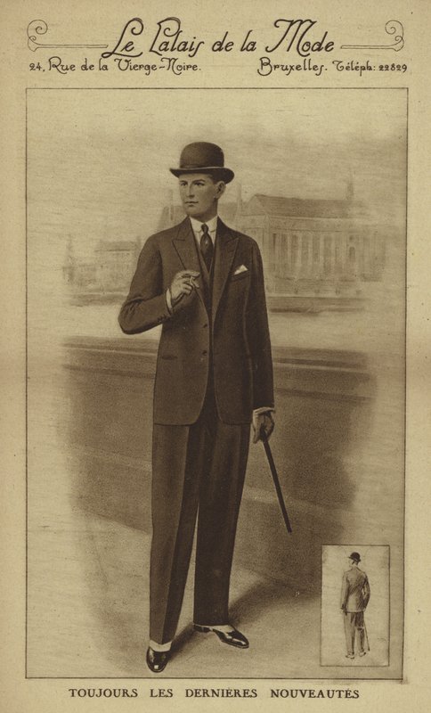Mode masculine vers les années 1930 (lithographie) - European School