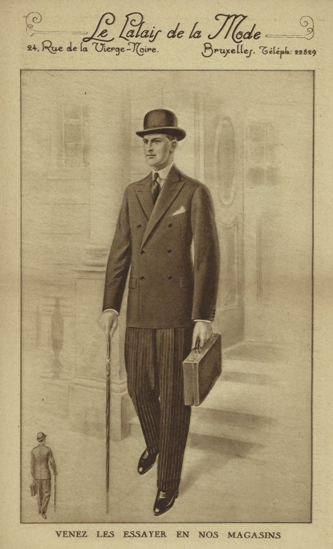 Mode masculine vers les années 1930 (lithographie) - European School