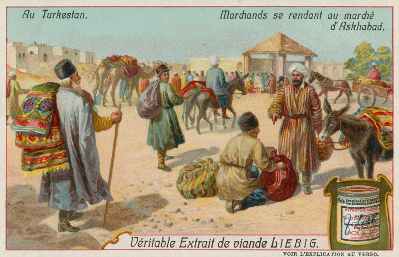Marchands Allant au Marché à Achgabat au Turkménistan - European School