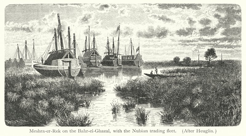 Meshra-er-Rek sur le Bahr-el-Ghazal, avec la flotte commerciale nubienne - European School