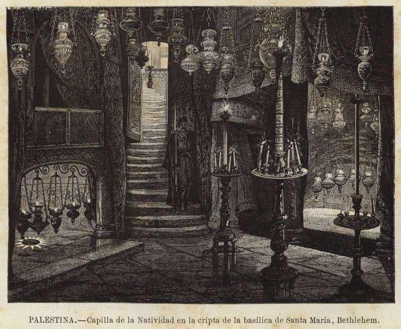 Palestine, Chapelle de la Nativité dans la crypte de la basilique Sainte-Marie, Bethléem - European School
