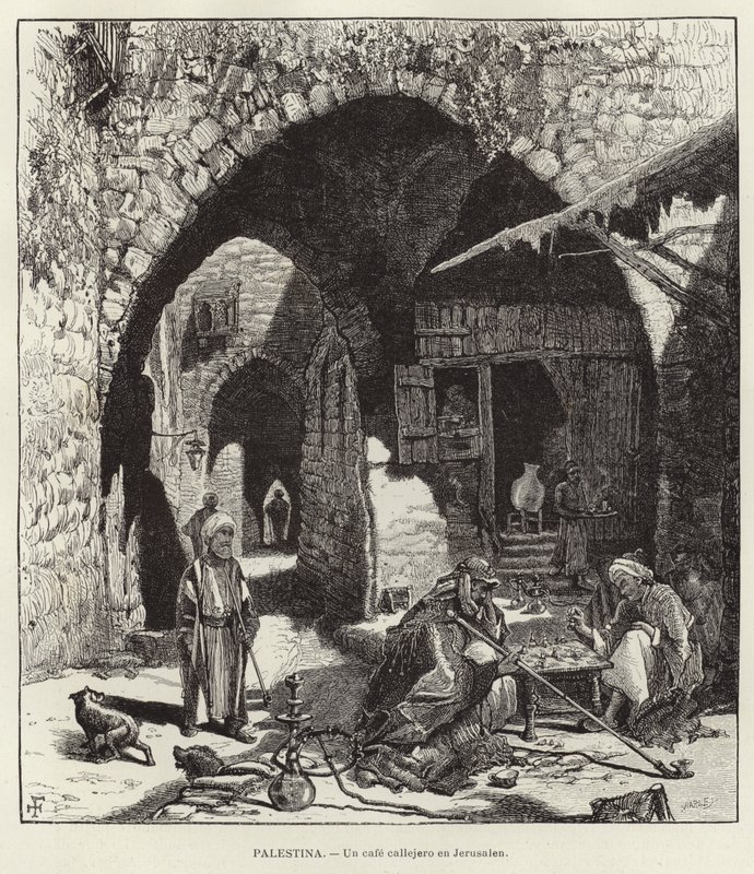 Palestine, Un café de rue à Jérusalem - European School
