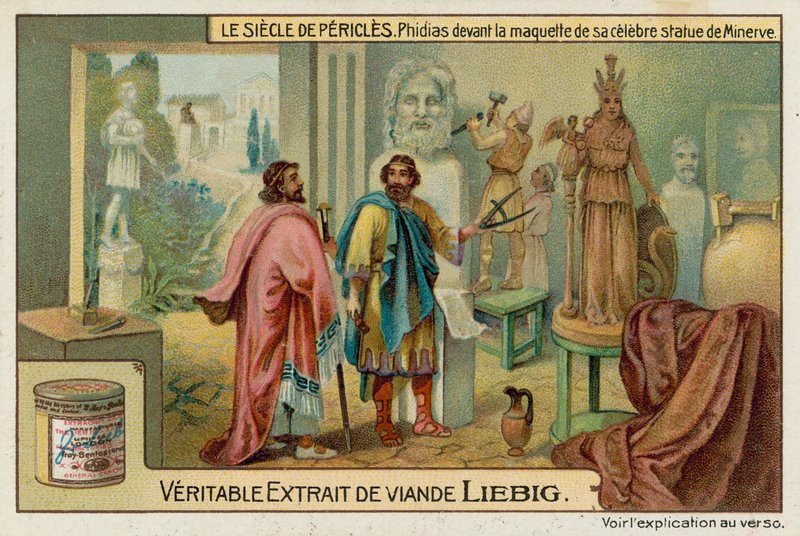 Phidias travaillant sur sa célèbre statue de Minerve - European School