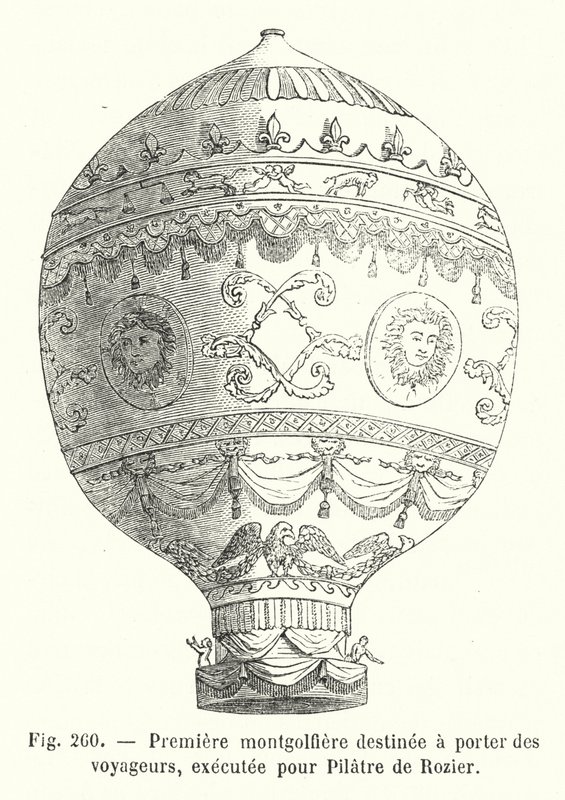Première montgolfière destinée à porter des voyageurs, exécutée pour Pilâtre de Rozier - European School