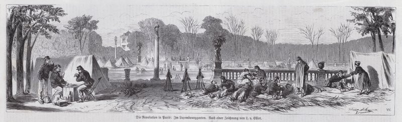 Scène dans le Jardin du Luxembourg sous la Commune de Paris - European School