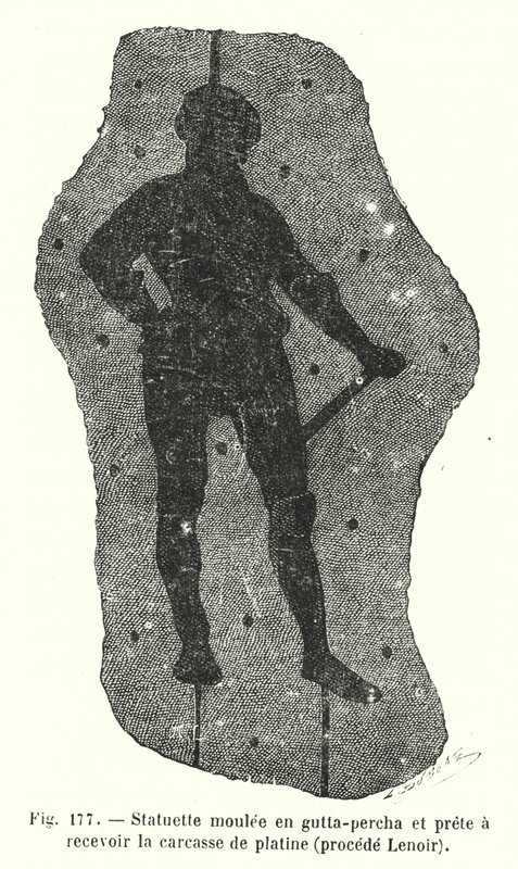 Statuette moulée en gutta-percha et prête à recevoir la carcasse de platine, procédé Lenoir - European School