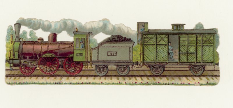 Train à vapeur (chromolitho) - European School